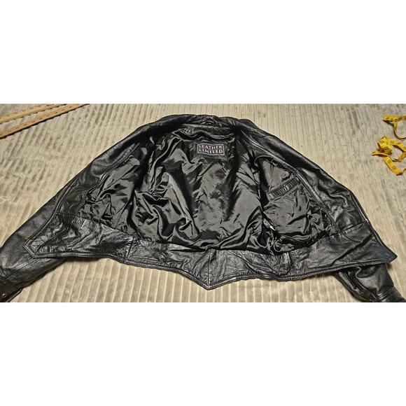 vintage Leather Bomber Jacket Black Previously Owned By Ohio Guitarist‎ Musician - Picture 9 of 16